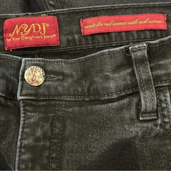 Y2K BLACK JEANS BY NYDJ WESTERN COWGIRL DENIM WIDE LEG COTTON BLEND 14 - Picture 6 of 8